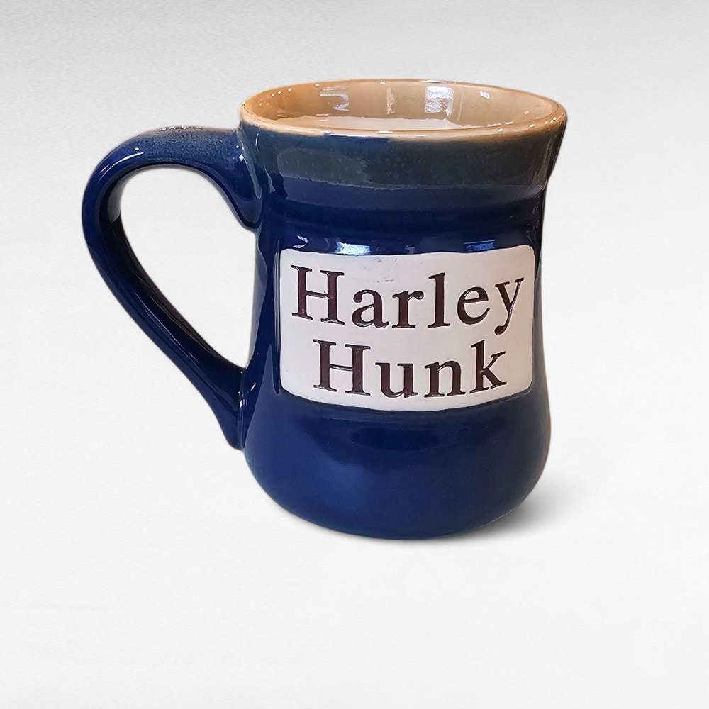 Harley Hunk Tumbleweed Pottery Mug Navy Blue